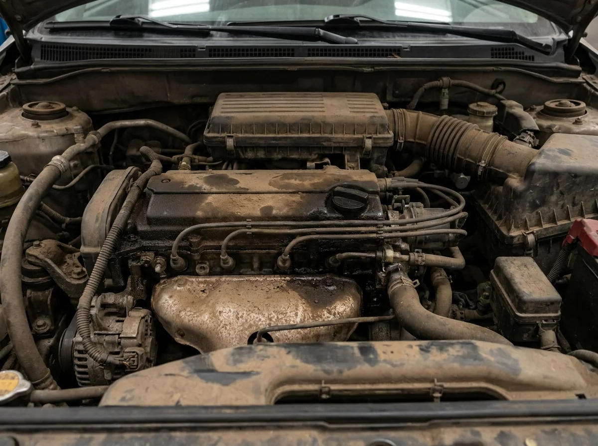 Beispiel: Motorraum vor der Wartung